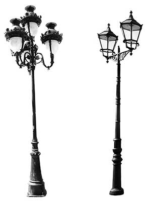 Street lanterns Tunis (left) & Cologne (right)