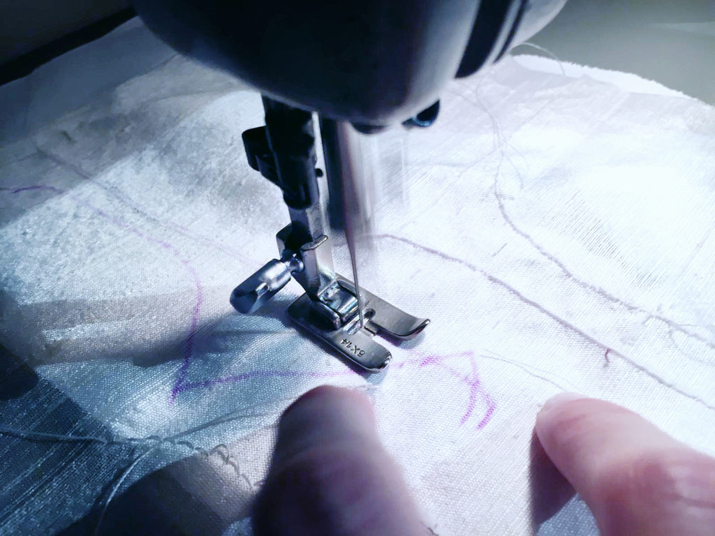 Embroidering the digital sea tracking lines